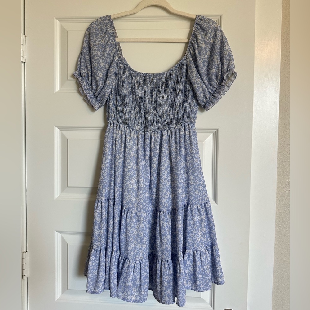 Altar'd State Blue and White Floral Midi Sundress